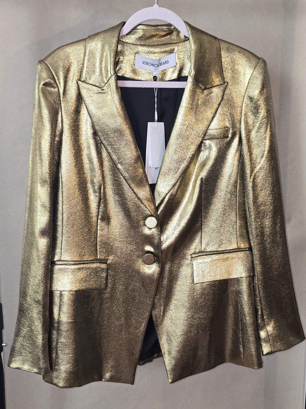 Veronica Beard Gold Metallic Pant Suit